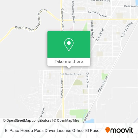 Mapa de El Paso Hondo Pass Driver License Office