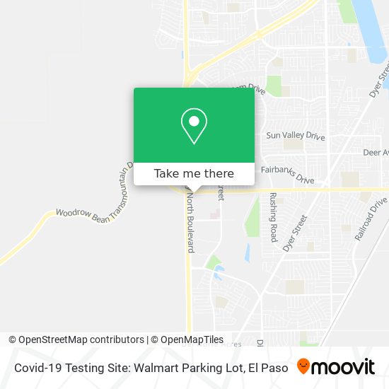 Covid-19 Testing Site: Walmart Parking Lot map