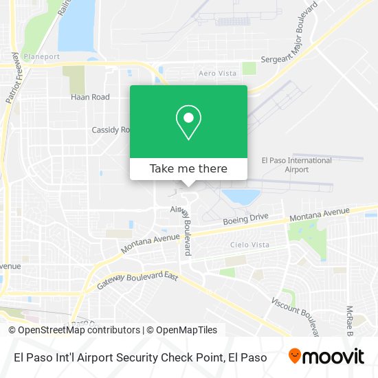 El Paso Int'l Airport Security Check Point map
