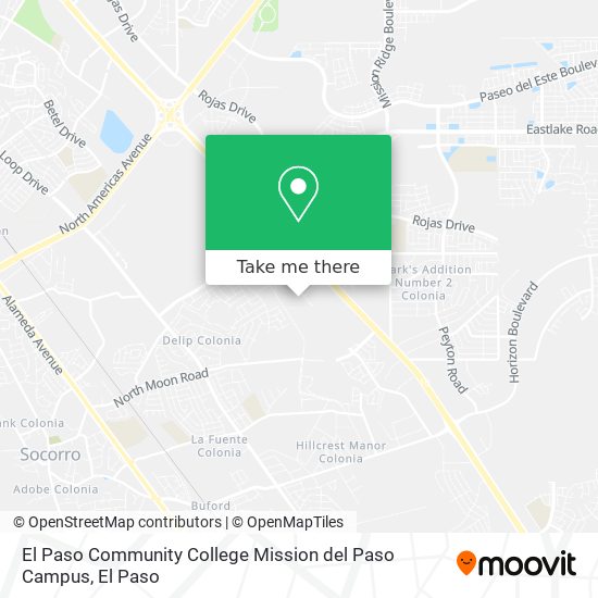 Mapa de El Paso Community College Mission del Paso Campus