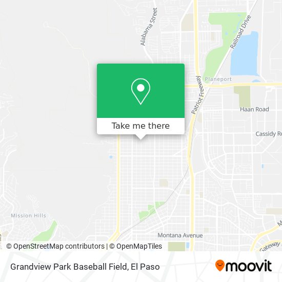 Grandview Park Baseball Field map