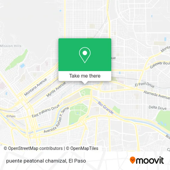 Mapa de puente peatonal chamizal