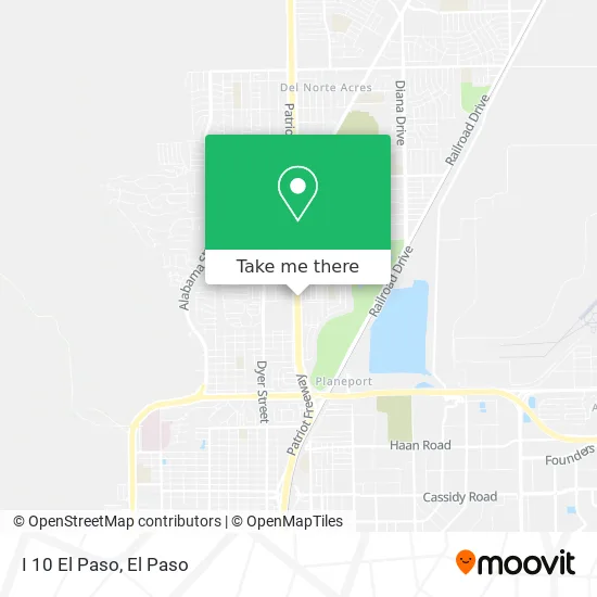 I 10 El Paso map