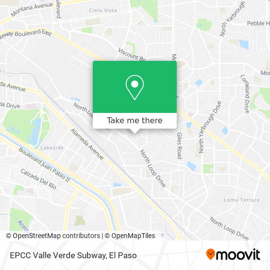 EPCC Valle Verde Subway map