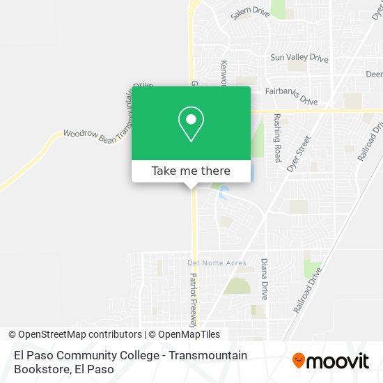 Mapa de El Paso Community College - Transmountain Bookstore
