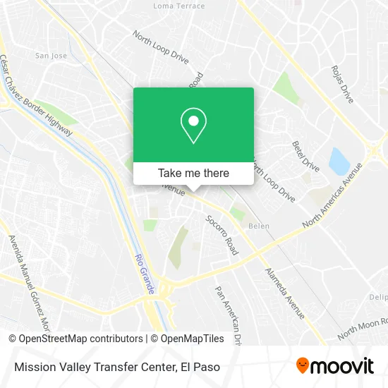 Mission Valley Transfer Center map