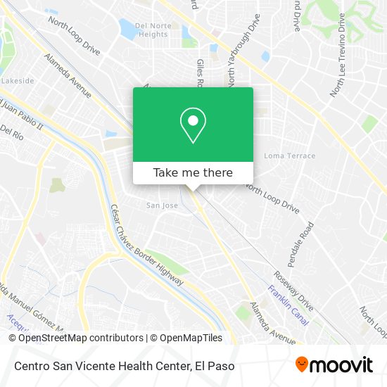 Centro San Vicente Health Center map