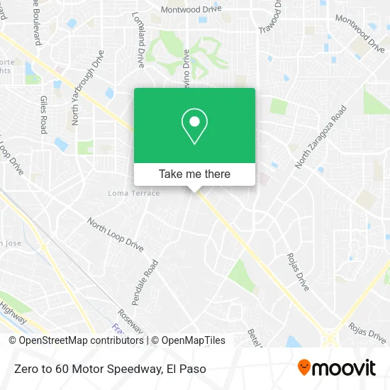 Mapa de Zero to 60 Motor Speedway