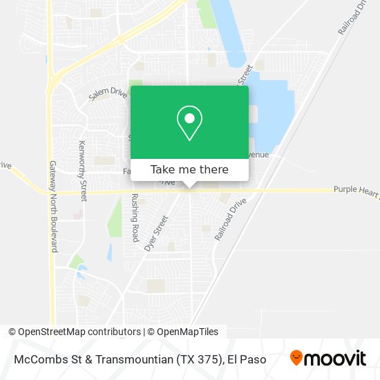 McCombs St & Transmountian (TX 375) map