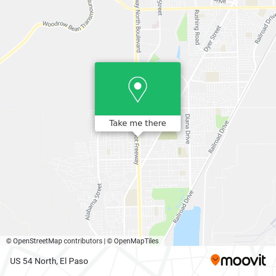 Mapa de US 54 North