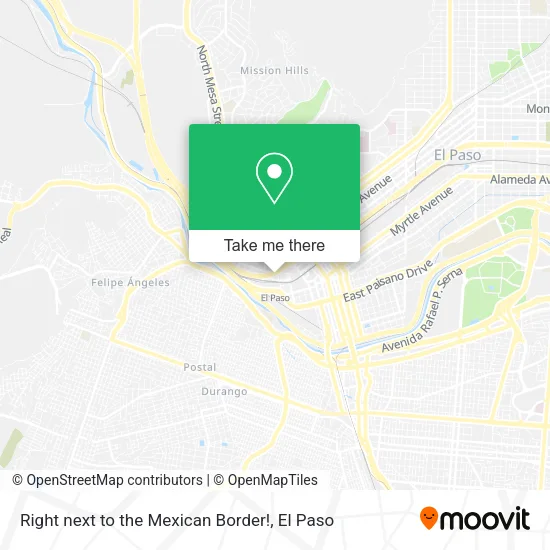 Right next to the Mexican Border! map