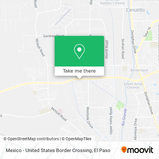 Mexico - United States Border Crossing map