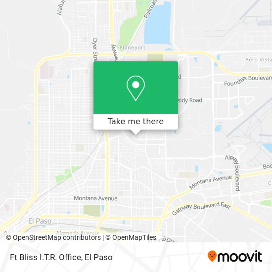 Mapa de Ft Bliss I.T.R. Office