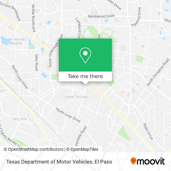 Texas Department of Motor Vehicles map