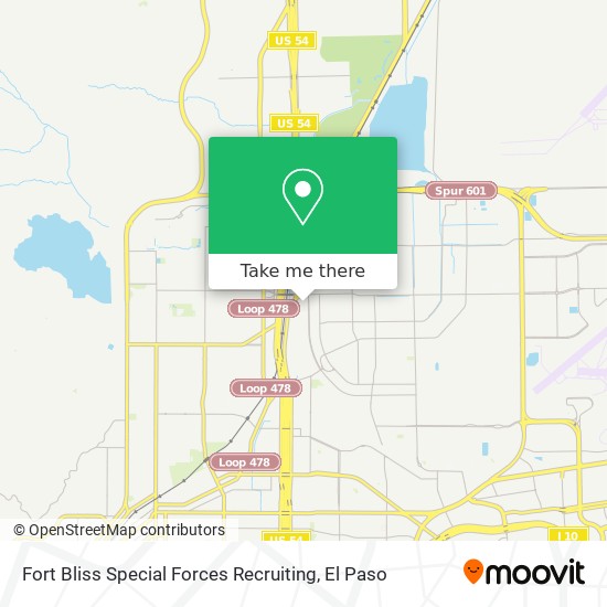 Fort Bliss Special Forces Recruiting map