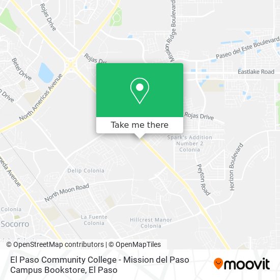 Mapa de El Paso Community College - Mission del Paso Campus Bookstore