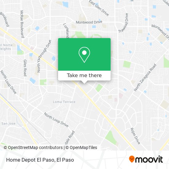 Home Depot El Paso map