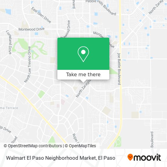 Walmart El Paso Neighborhood Market map