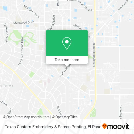 Mapa de Texas Custom Embroidery & Screen Printing