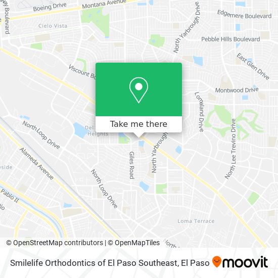 Smilelife Orthodontics of El Paso Southeast map