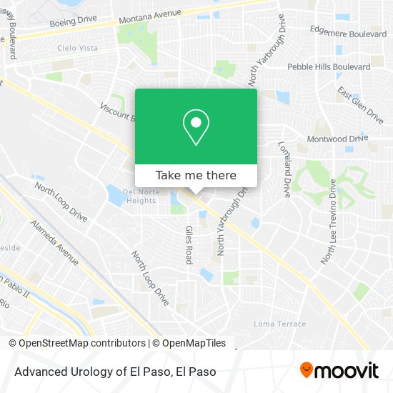 Advanced Urology of El Paso map