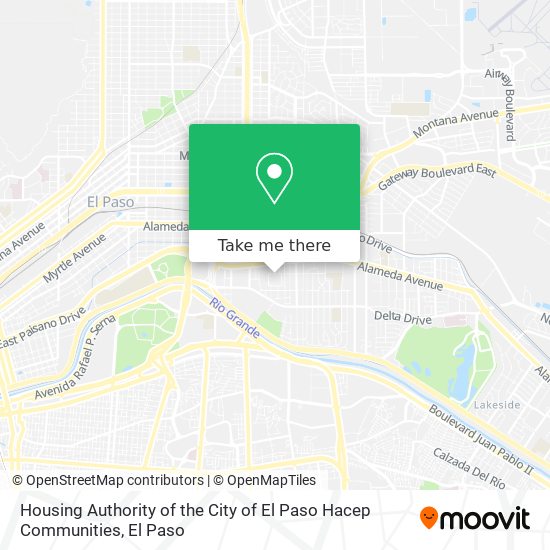 Mapa de Housing Authority of the City of El Paso Hacep Communities
