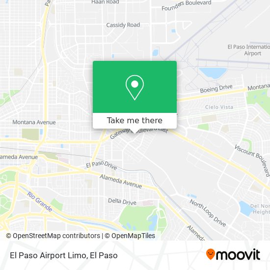 El Paso Airport Limo map