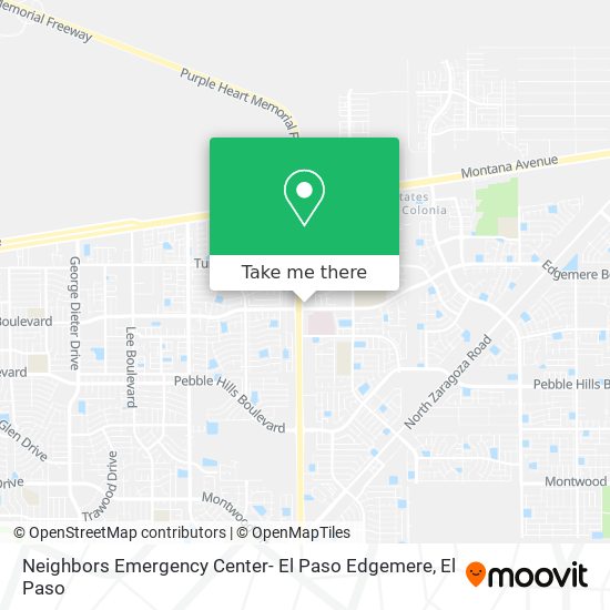 Neighbors Emergency Center- El Paso Edgemere map