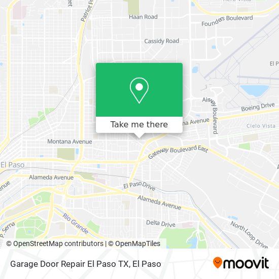 Garage Door Repair El Paso TX map