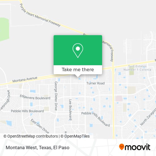 Mapa de Montana West, Texas