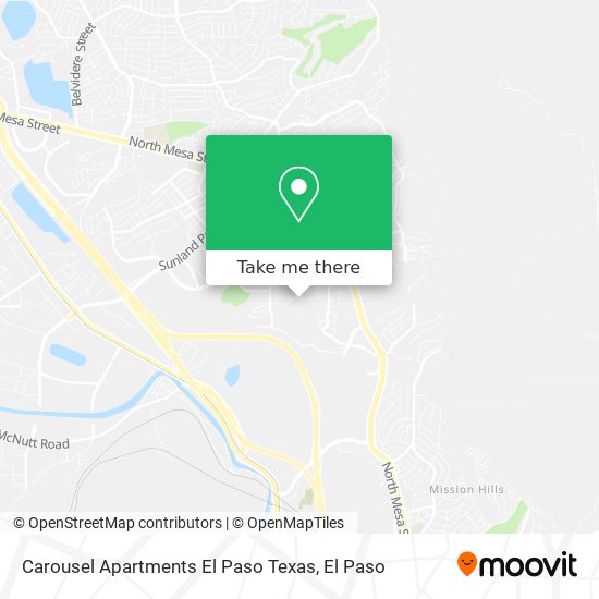Mapa de Carousel Apartments El Paso Texas