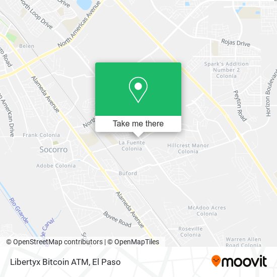 Mapa de Libertyx Bitcoin ATM