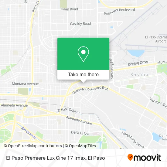Mapa de El Paso Premiere Lux Cine 17 Imax