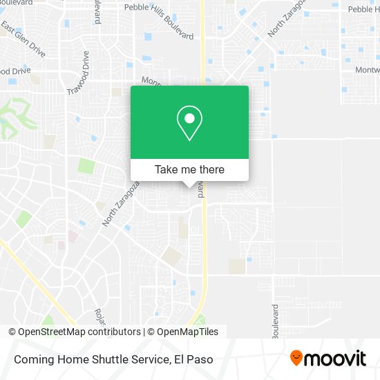 Coming Home Shuttle Service map