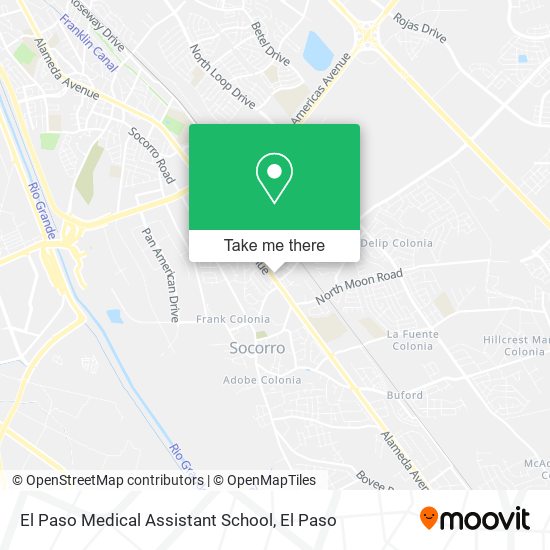 El Paso Medical Assistant School map