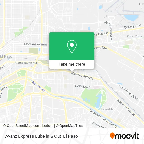 Avanz Express Lube in & Out map