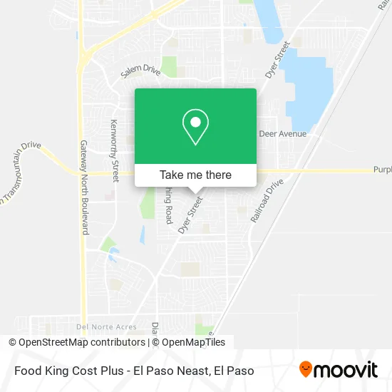 Mapa de Food King Cost Plus - El Paso Neast
