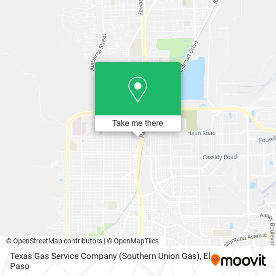 Mapa de Texas Gas Service Company (Southern Union Gas)