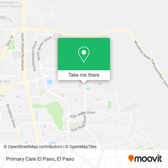 Primary Care El Paso map