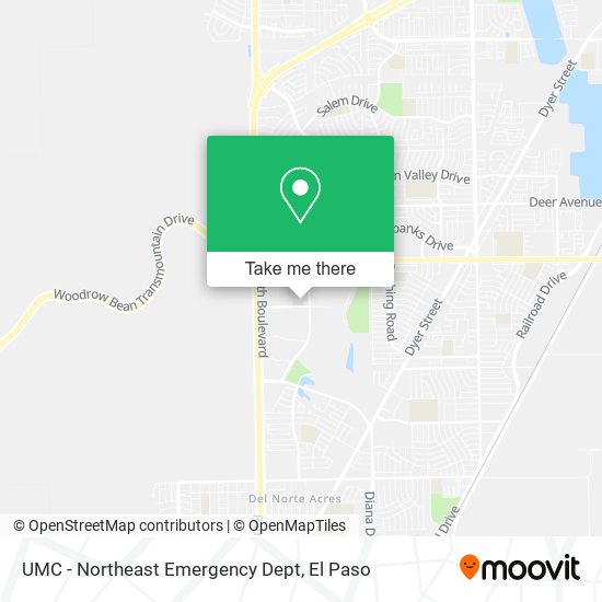 Mapa de UMC - Northeast Emergency Dept