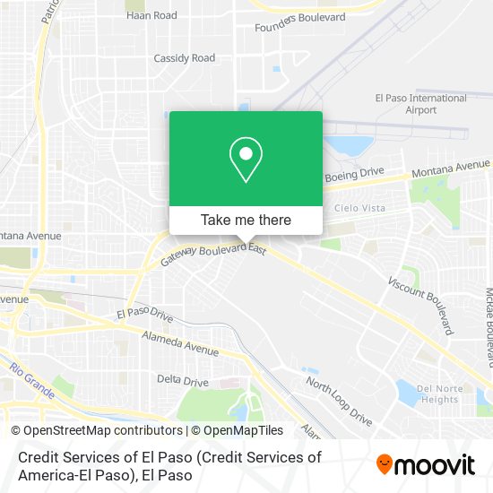 Mapa de Credit Services of El Paso
