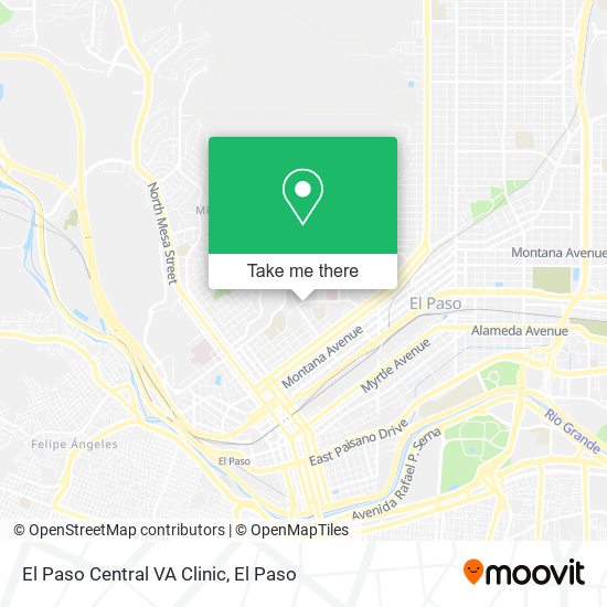 El Paso Central VA Clinic map