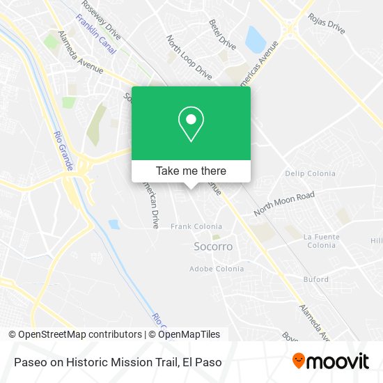 Paseo on Historic Mission Trail map