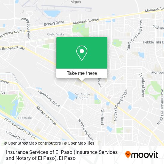 Mapa de Insurance Services of El Paso (Insurance Services and Notary of El Paso)