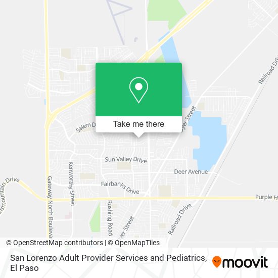 San Lorenzo Adult Provider Services and Pediatrics map