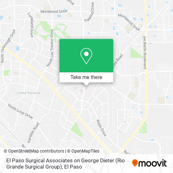 El Paso Surgical Associates on George Dieter (Rio Grande Surgical Group) map