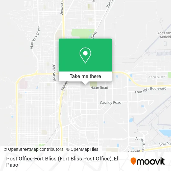 Mapa de Post Office-Fort Bliss