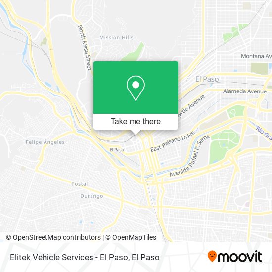 Elitek Vehicle Services - El Paso map