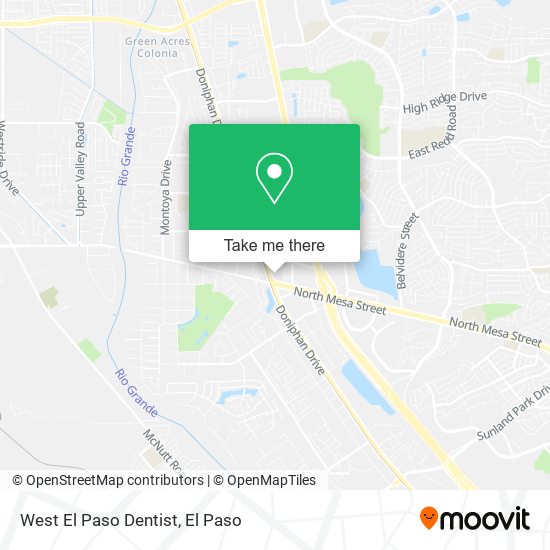 West El Paso Dentist map