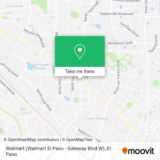 Mapa de Walmart (Walmart El Paso - Gateway Blvd W)